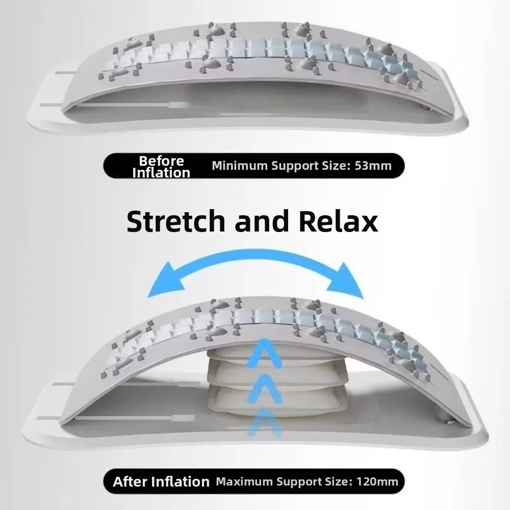 Adjustable Height Lumbar Support Cushion Ergonomic Design Inflatable Support Lower Back Pillow Comfortable Acupressure Points