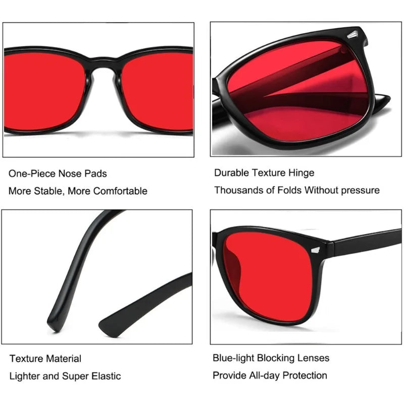 New Bestseller Blue Light Blocking Red Lens Blue Light Glasses for Woman Sleep Glasses for Computer Gaming Reduce Eyestrain 1pcs
