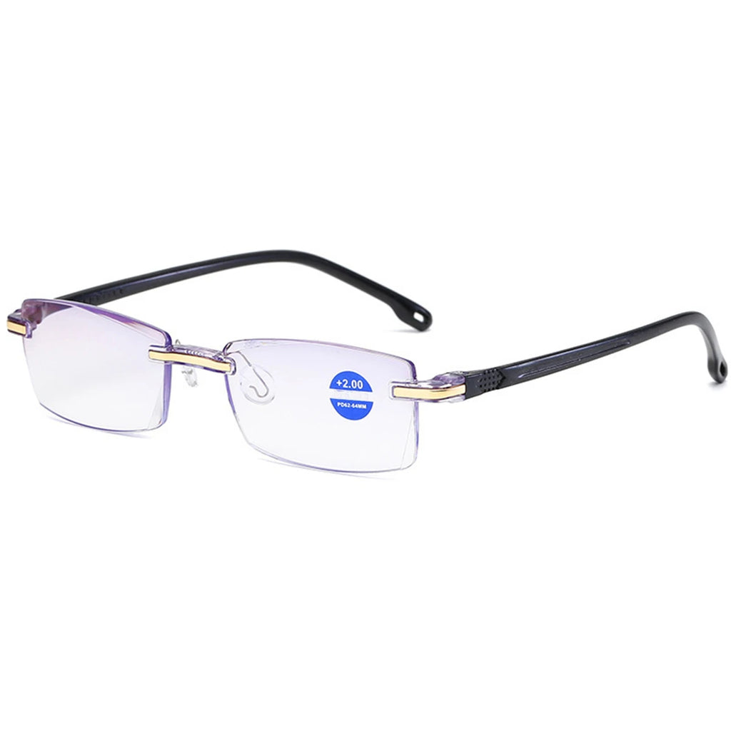 Reading Glasses Rimless Eyewear Blue Light Blocking Business Glasses for Computer Work Reading Book Newspapers Magazines Unisex