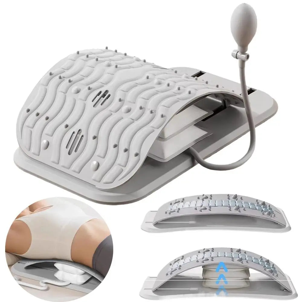 Adjustable Height Lumbar Support Cushion Ergonomic Design Inflatable Support Lower Back Pillow Comfortable Acupressure Points