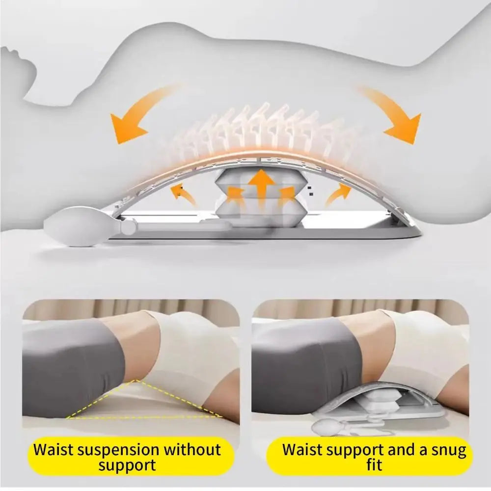 Adjustable Height Lumbar Support Cushion Ergonomic Design Inflatable Support Lower Back Pillow Comfortable Acupressure Points