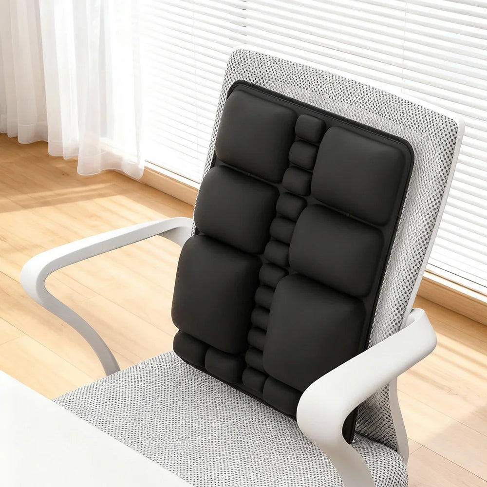 Lumbar Support Air Cushion - Pressurized Inflatable Back Pillow for Car/Office/Home | Portable Sitting Fatigue Relief