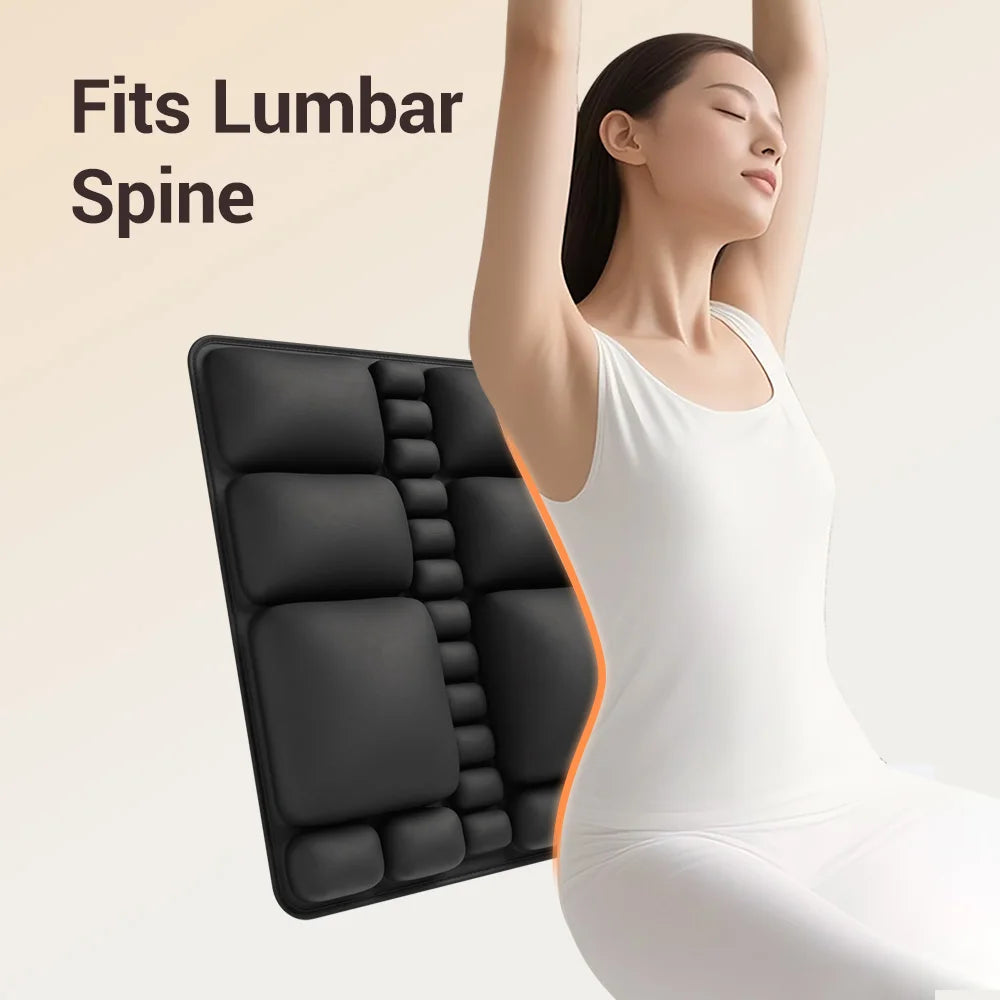 Lumbar Support Air Cushion - Pressurized Inflatable Back Pillow for Car/Office/Home | Portable Sitting Fatigue Relief
